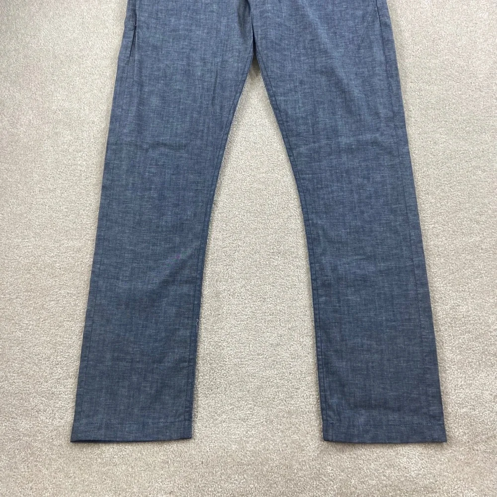 Gustin Pants Mens 36 Blue Slim Fit California Sewn Chambray Cotton Trousers